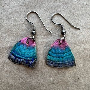 Handcrafted Painted Lichen Drop Earrings
